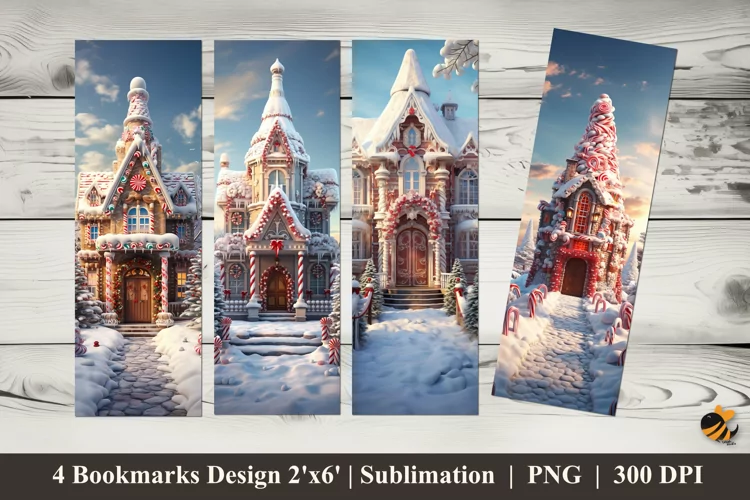 Snow House Bookmarks Sublimation Design