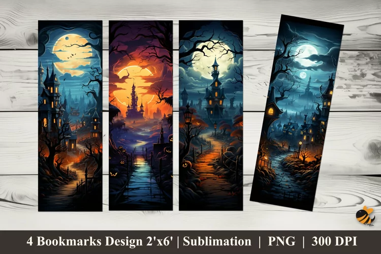 Mystical Night View Bookmarks Sublimation Design