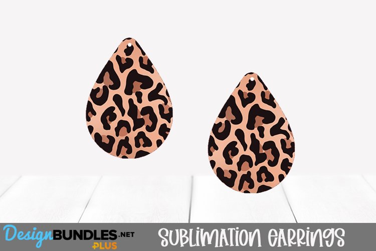 Tear Drop Leopard Sublimation Earrings