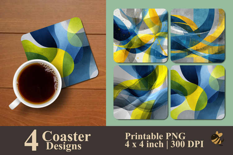 Modern Abstract Flow Coaster Sublimation Design