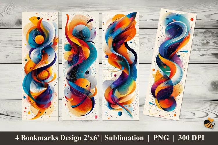 Colorful Mobius Bookmarks Sublimation Design