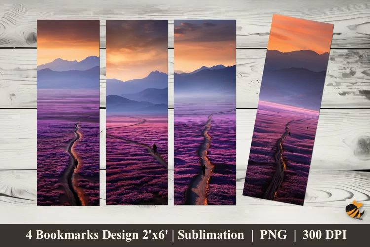 Sea of a Lavender Bookmarks Sublimation Design