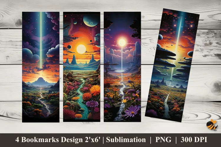 Night Nature Fantasy Bookmarks Sublimation Design