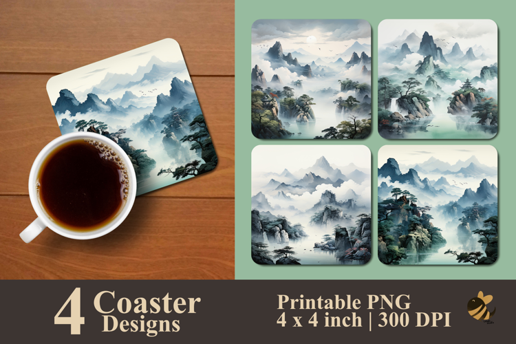 Mountain Harmony Coaster Sublimation Design