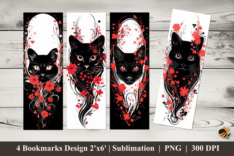 Cat Frame Bookmarks Sublimation Design example image 1