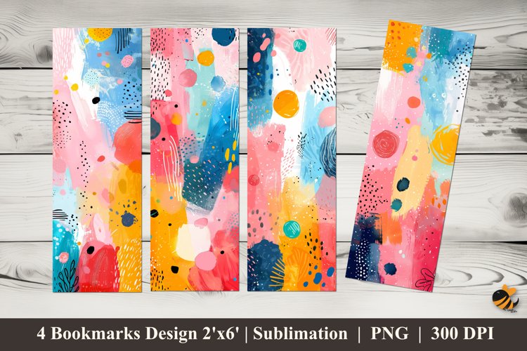 Pastel Art Color Bookmarks Sublimation Design