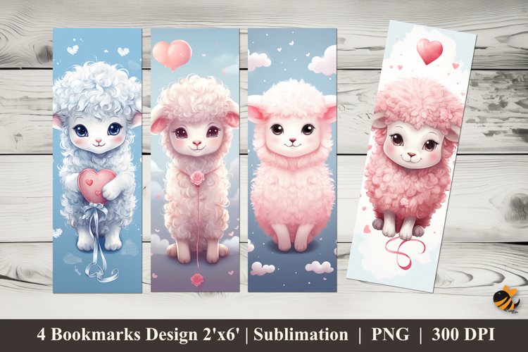 Baby Lamb Bookmarks Sublimation Design