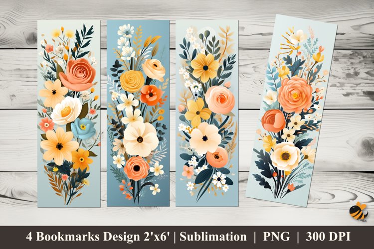 Svg Floral Bookmarks Sublimation Design