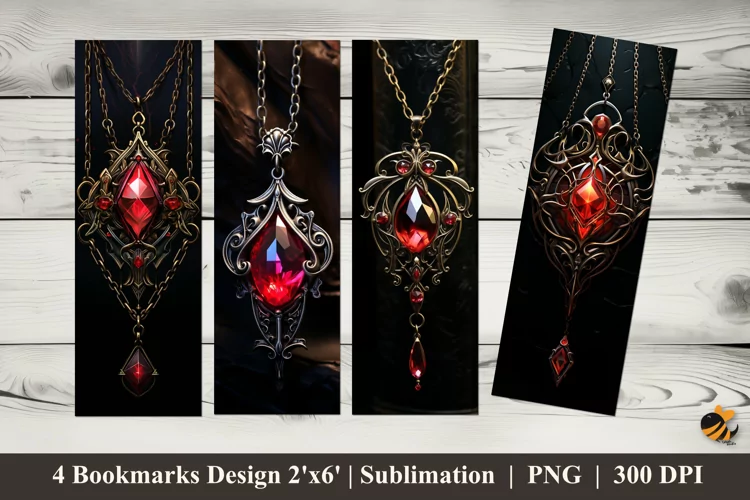Luxury Pendant Bookmarks Sublimation Design