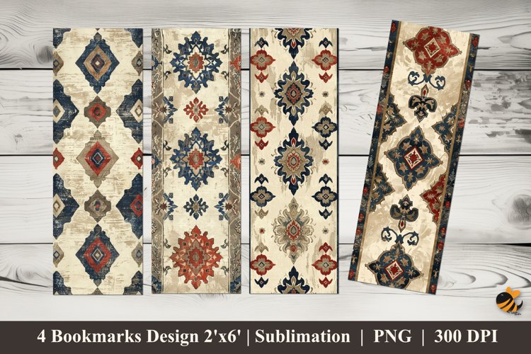 Pattern Ornate Bookmarks Sublimation Design example image 1