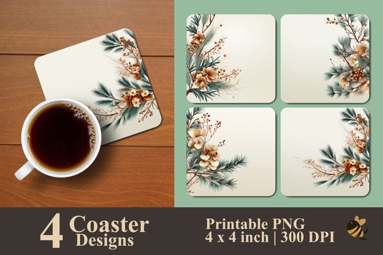 Flower Frame Coaster Sublimation Designs