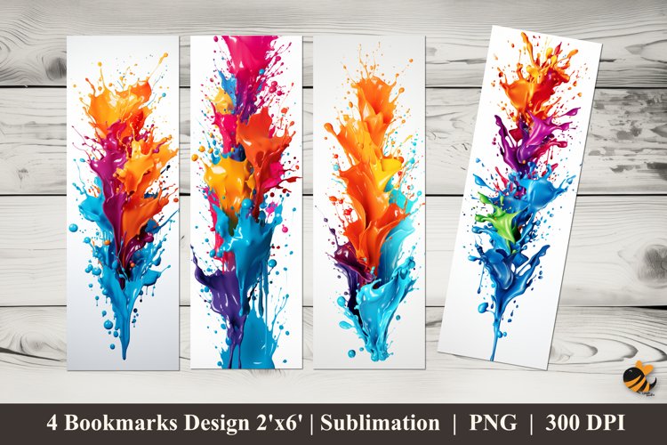 Color Mix Bookmarks Sublimation Design example image 1