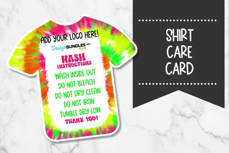 Tie Dye Shirt Care Card