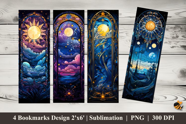 Night Window Bookmarks Sublimation Design