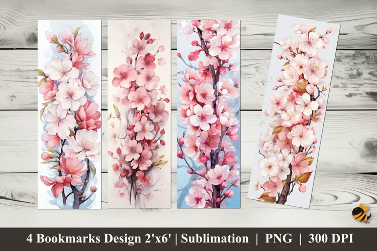 Sakura Winter Bookmarks Sublimation Design