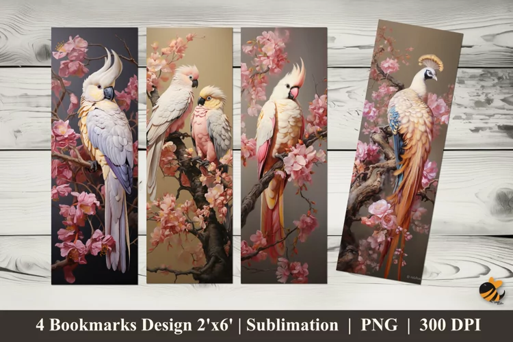 Natural Beauty Bird Bookmarks Sublimation Design