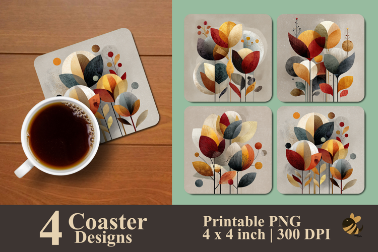 Abstract Petal Rhythm Coaster Sublimation Design