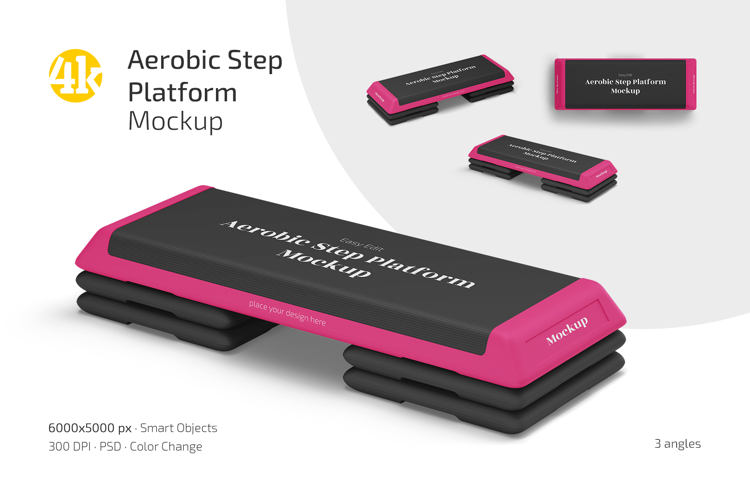 Aerobic Step Platform Mockup Set