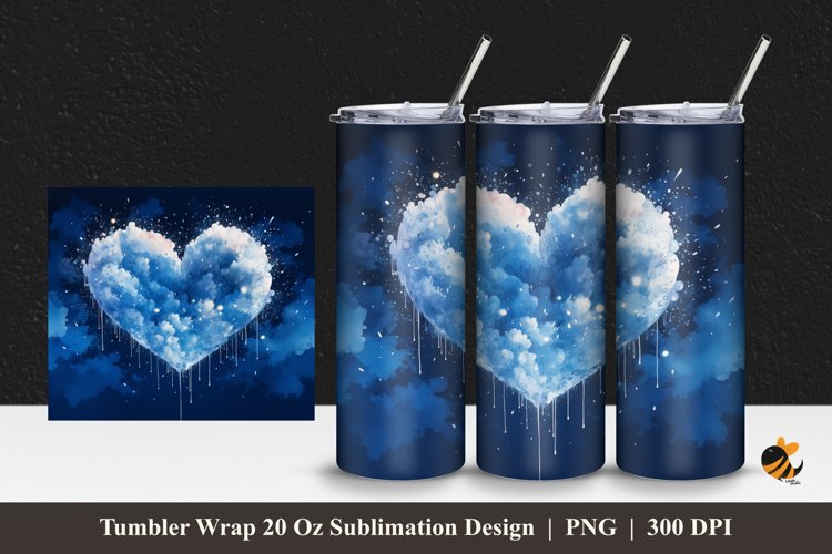 Love Cloud Tumbler Wrap Sublimation Design 1