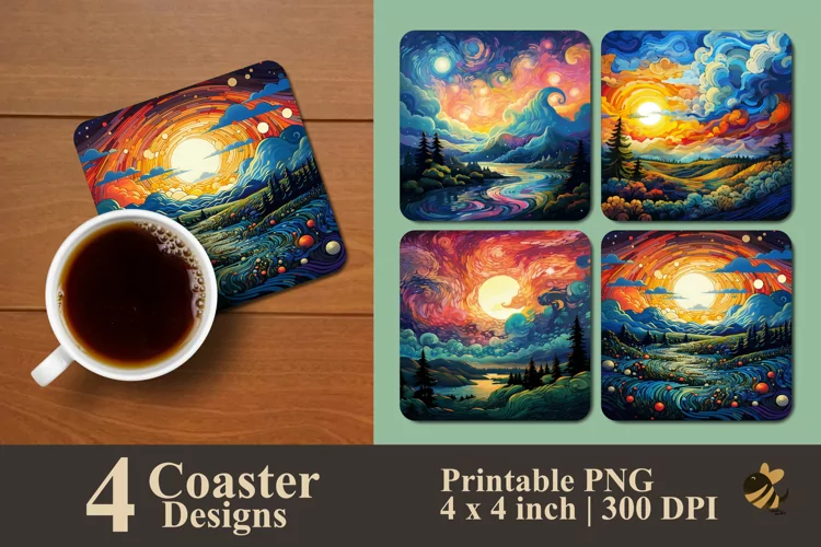 Magically Nature Coaster Sublimation Designs