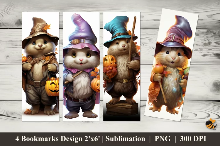 Beaver Dressed Bookmarks Sublimation Design