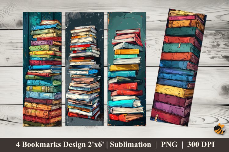Stack of Magazines Bookmarks Sublimation Design