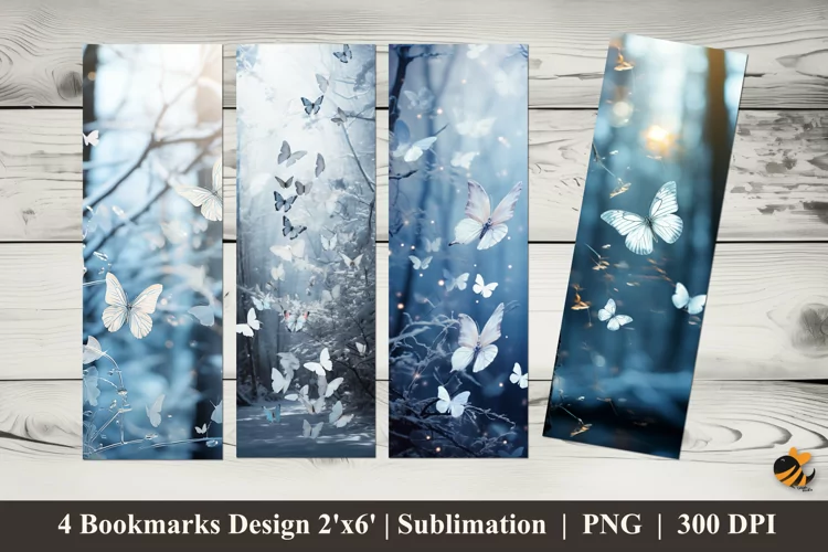Fantasy Butterfly Bookmarks Sublimation Design