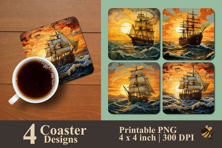Lost Voyage Coaster Sublimation Design
