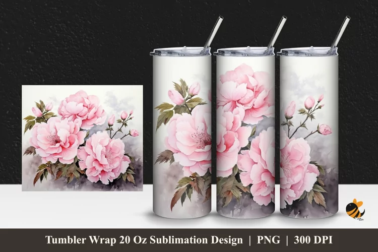 Painting Carmila Tumbler Wrap Sublimation Design 1
