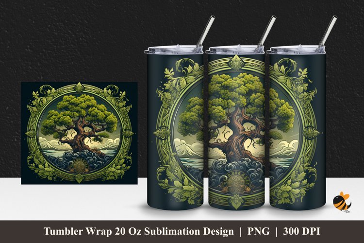 Old Mangrove Tumbler Wrap Sublimation Design 1 example image 1