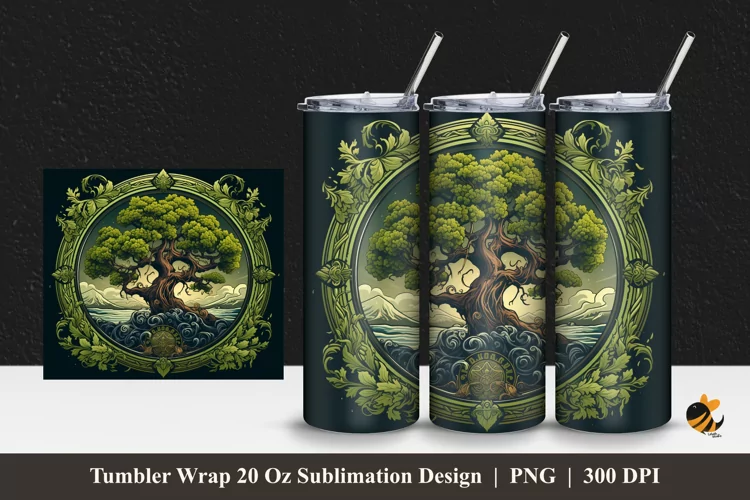 Old Mangrove Tumbler Wrap Sublimation Design 1