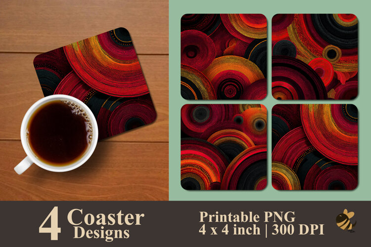 Molten Spiral Echoes Coaster Sublimation Design example image 1