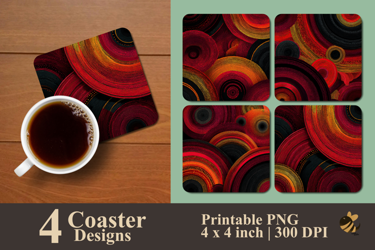 Molten Spiral Echoes Coaster Sublimation Design