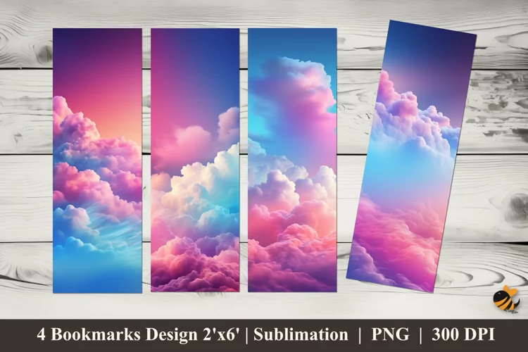 Pastel Rainbow Bookmarks Sublimation Design