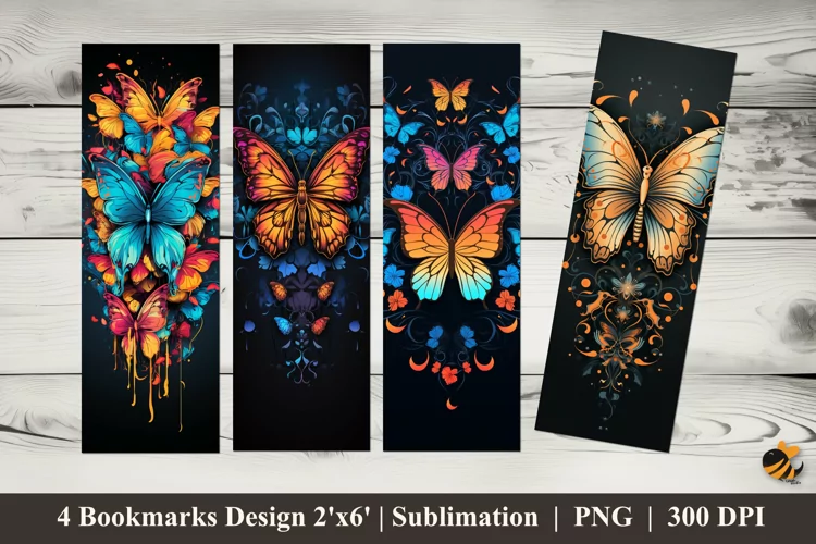 Creative Butterfly Bookmarks Sublimation Design