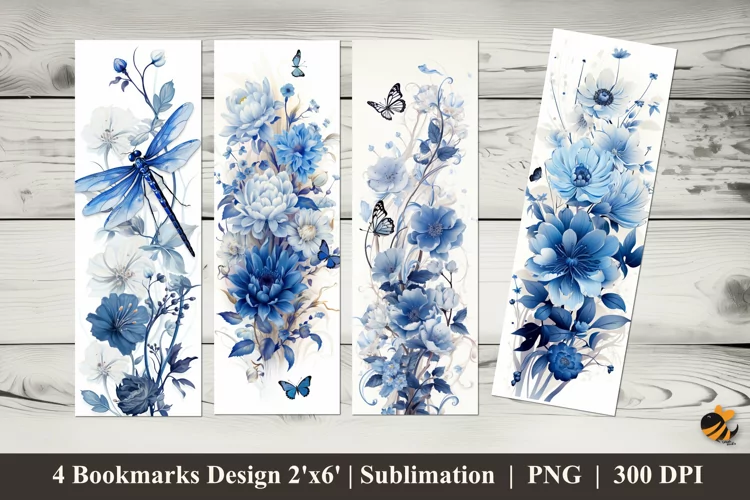 Ornamental Floral Bookmarks Sublimation Design