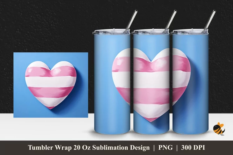 3d Watercolor Love Tumbler Wrap Sublimation Design 1