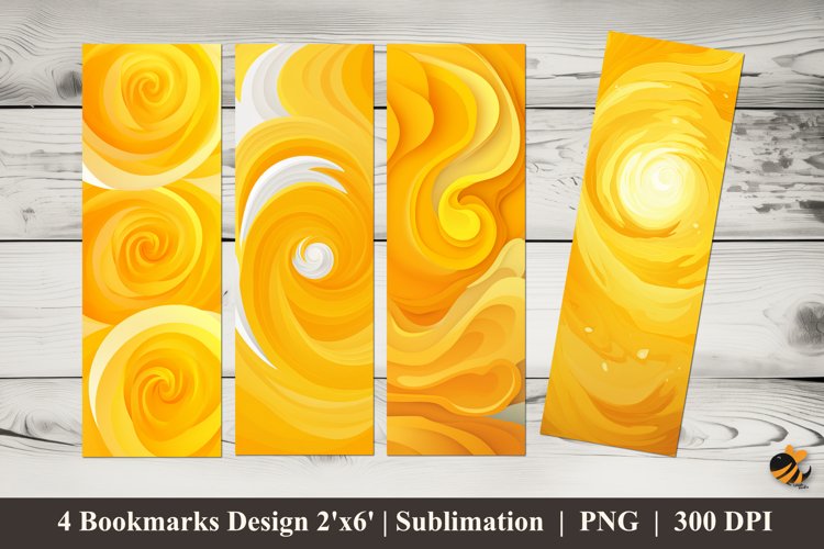 Abstract Yellow Bookmark Sublimation Design example image 1