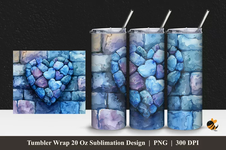 Love Stone Tumbler Wrap Sublimation Design 1