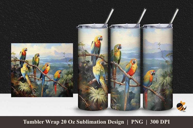 Flock of Birds Tumbler Wrap Sublimation Design 1