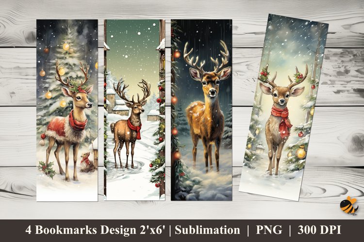Cold Deer Bookmarks Sublimation Design