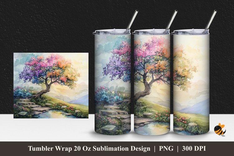 Miracle Garden Tumbler Wrap Sublimation Design 1 example image 1