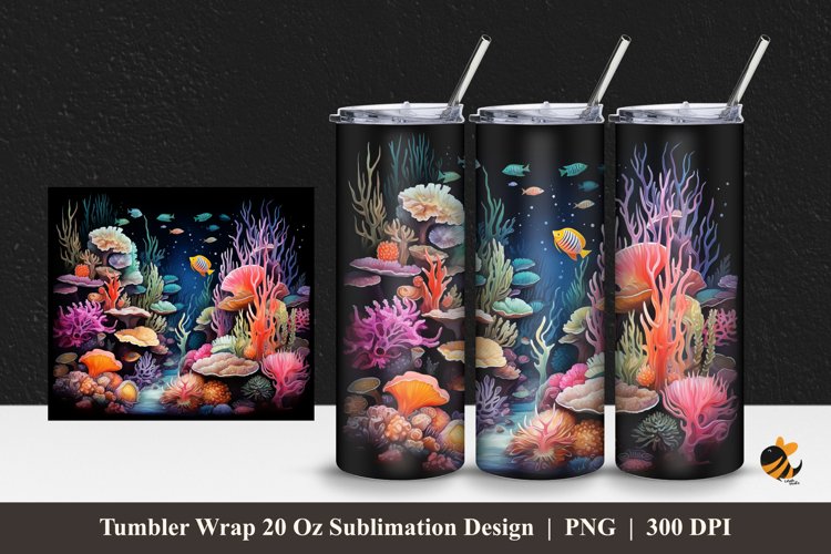 Aquascape Gallery Tumbler Wrap Sublimation Design 1 example image 1