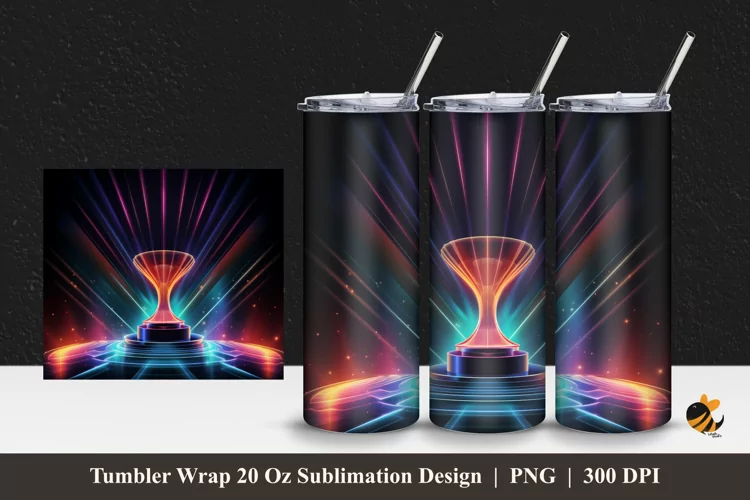 Luxury Trophy Tumbler Wrap Sublimation Design 1
