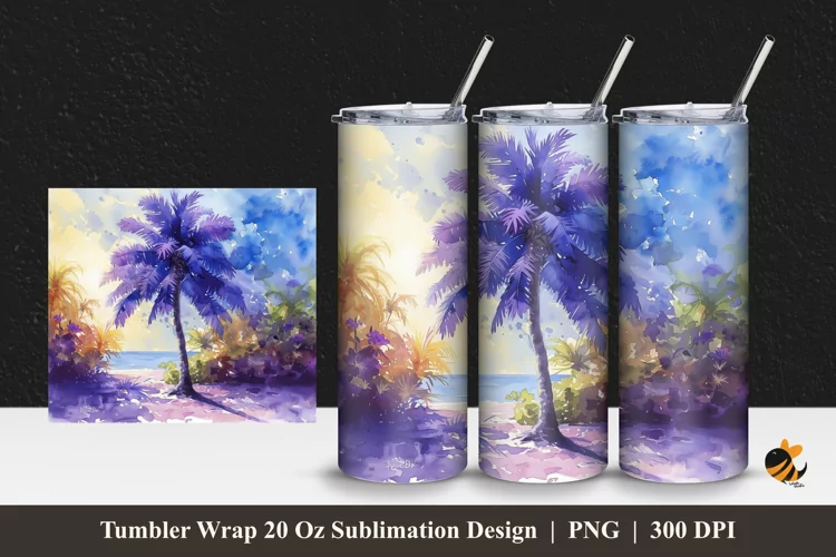 Nikau Palm Tumbler Wrap Sublimation Design 1