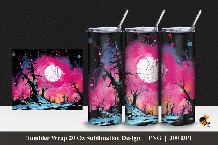 Exotic Winter Tumbler Wrap Sublimation Design 1