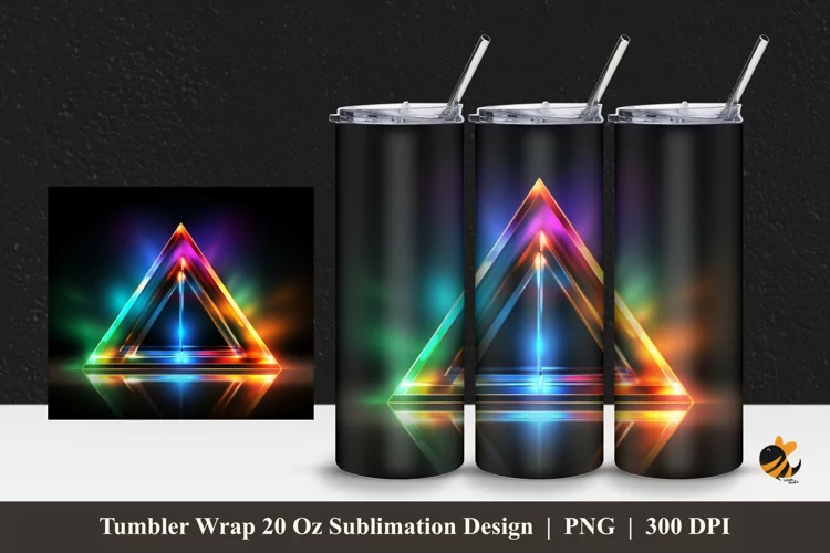 Colorful Pyramid Tumbler Wrap Sublimation Design 1