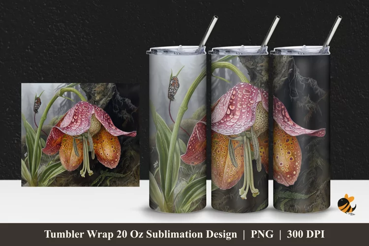 Radiant Flower Tumbler Wrap Sublimation Design 1