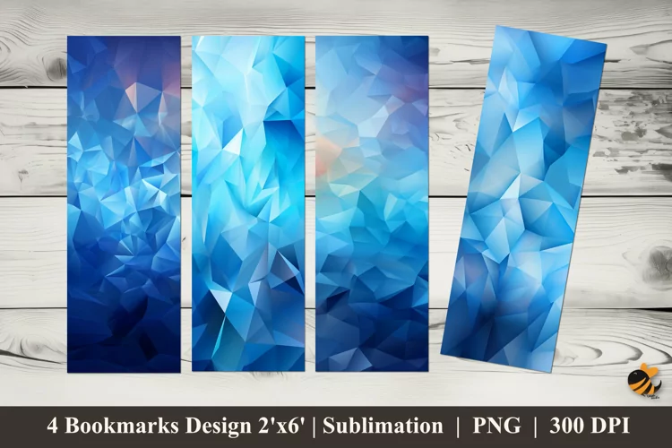Blue Gradient Bookmarks Sublimation Design