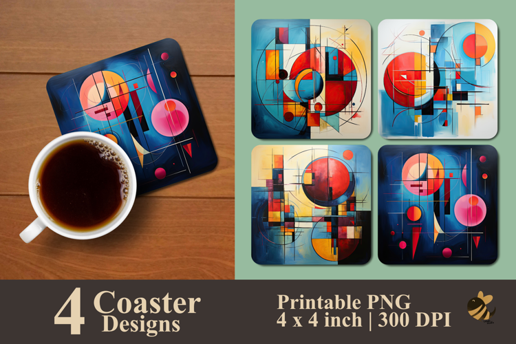 Electric Balance Geometric Coaster Sublimation Design